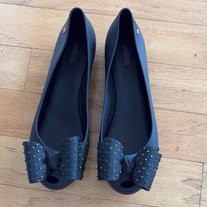 Melissa Ultragirl dot Black Bow Women's Shoes size 9